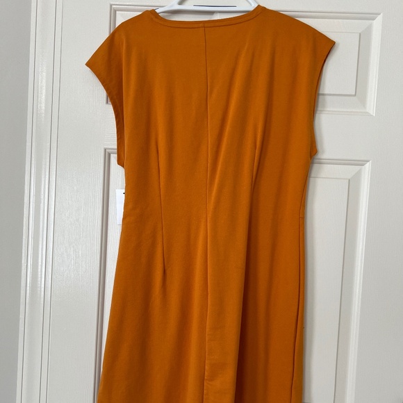 NINE WEST Womens Side Tie T- Shirt Dress NWT Size XL Autumn Gold - Picture 2 of 6